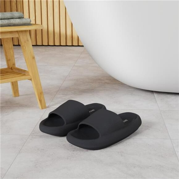 Thick Sole Pillow Slides for Women Men Cushioned EVA House Shower Sandals - Picture 2 of 7